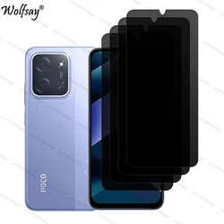 Anti - Spy Tempered Glass Privacy Screen Protector with Camera Lens Film for Poco C85 173.16mm (4 Front Glass)