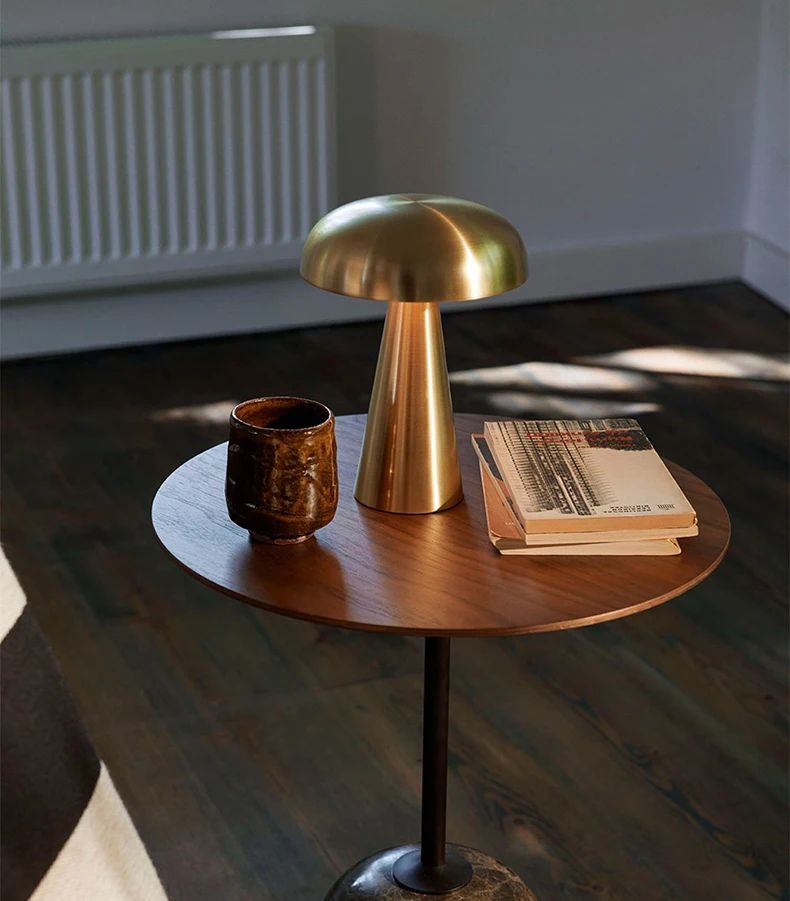 Nordic Portable Small Mushroom Table Lamp Usb Rechargeable Touch Dimming Eye Protection Led Night Light Bedroom Atmosphere