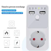 Programmable Countdown Timer Socket Electrical Intelligent 6HR Socket for USB Interface Switch with EU US UK FR Plug 1