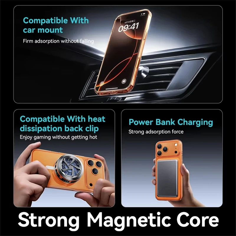 รูปสินค้า เคส TPU ใสป้องกันเหลือง แม่เหล็ก Magsafe สำหรับ iPhone 17/16/15/14/13/12 Pro Max Plus