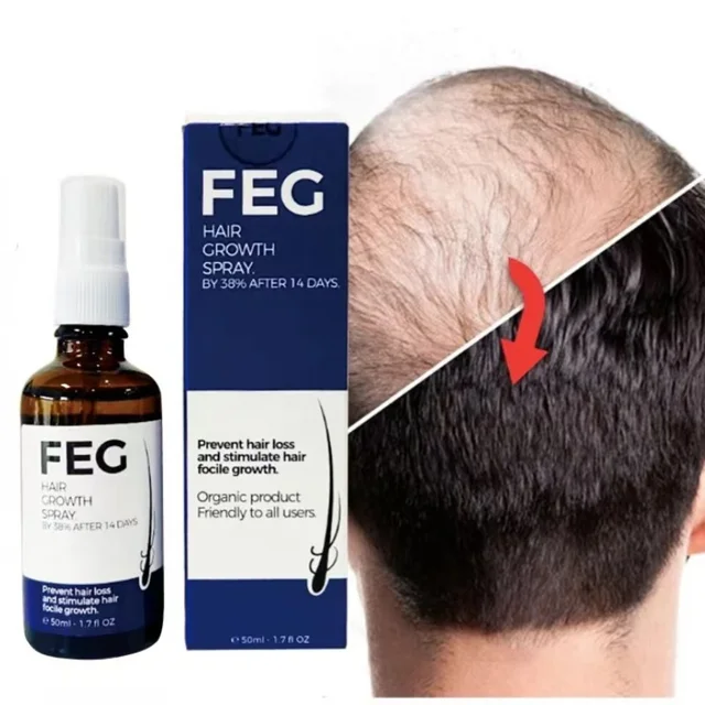 FEG Organicn Hair Oil Spray By 38% AFTER 14 DAYs Friendly to all users For Thicker Long Hair-50ML