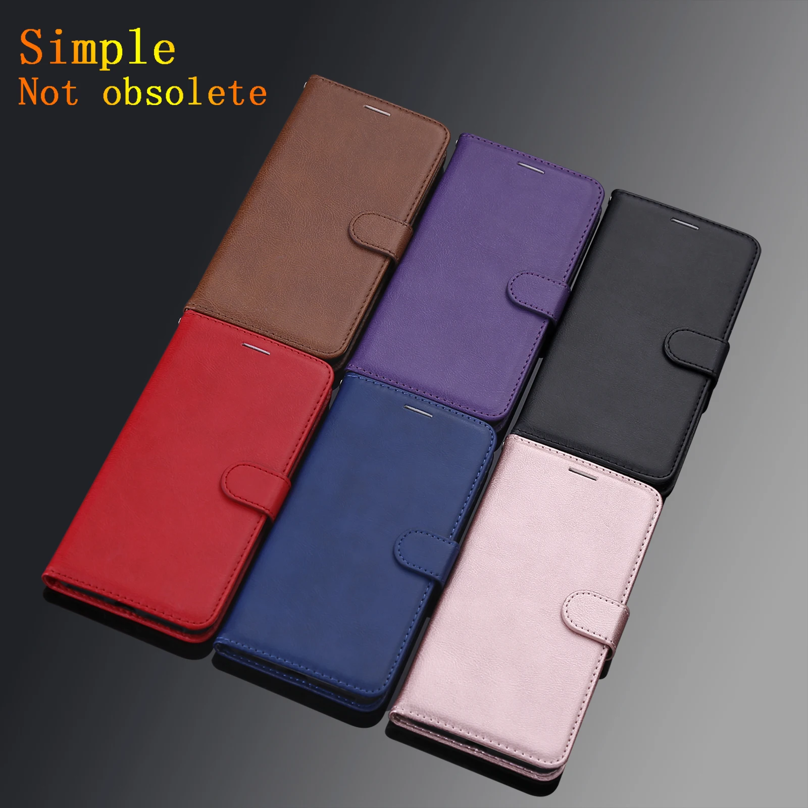 Leather Flip Wallet Phone Case with Stand and Card Holder - Protective Cover