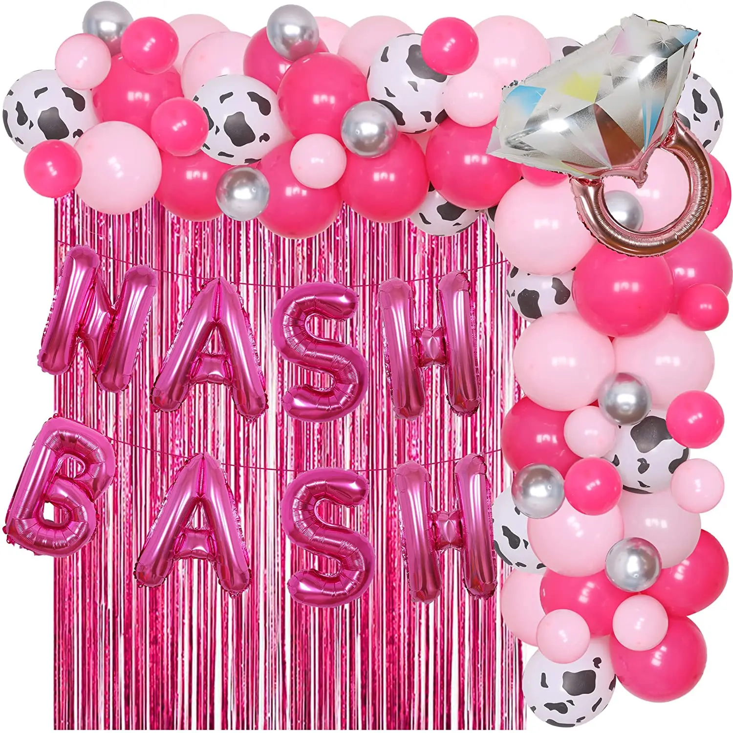 

Nashville Bachelorette Party Decorations for Girls Hot Pink Nash Bash Balloon Banner for Western Cowgirl Bridal Shower Supplies