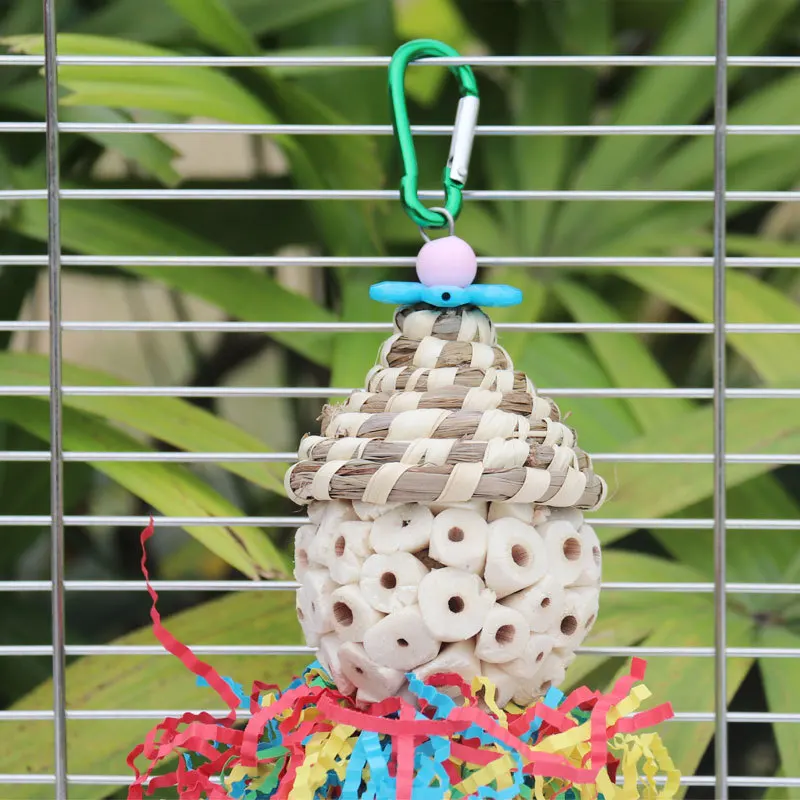 Bird toys Straw hats Colored shredded paper bells Chewy skewers Puzzle solving Cute doll shaped parrot toys parrot toy,bird toy
