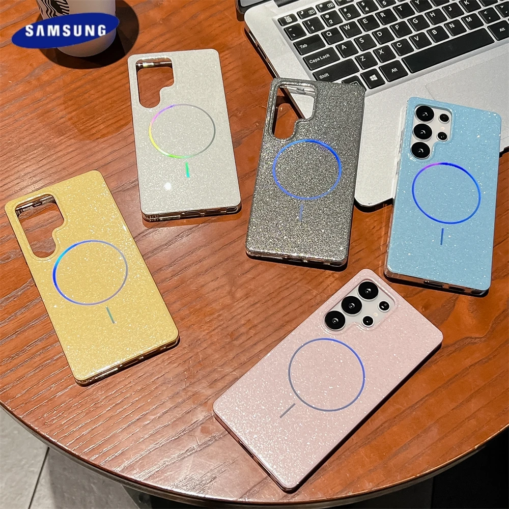Glitter Bling Shockproof Magnetic Phone Case with Wireless Charging Compatibility