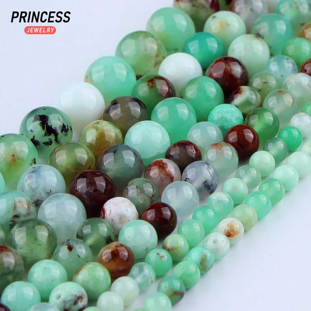 Natural Australia Chrysoprase Loose Beads for Jewelry Making Bracelets Necklace Earrings DIY Accessories Wholesale 4 6 8 10mm 5