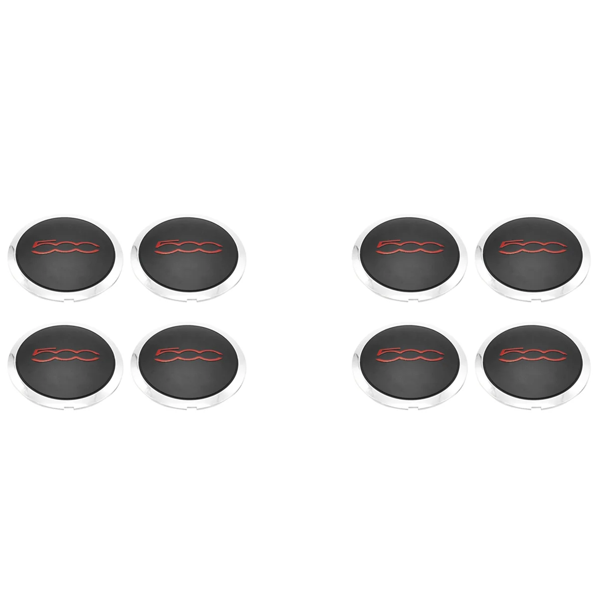 

8Pcs 133mm Hubcap for Fiat 500 Wheels Centre Hub Caps Set 68078419AC 68078421AC Dust Cover 51884863 Red