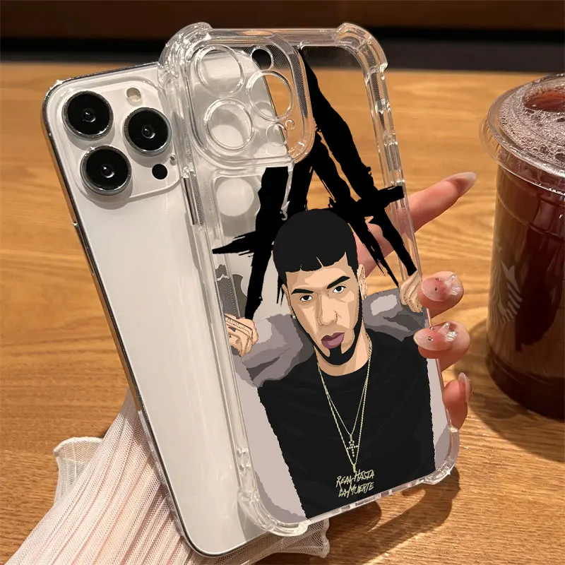 Anuel AA Real Hasta La Muerte Clear Phone Case - Soft Anti-Fall Cover