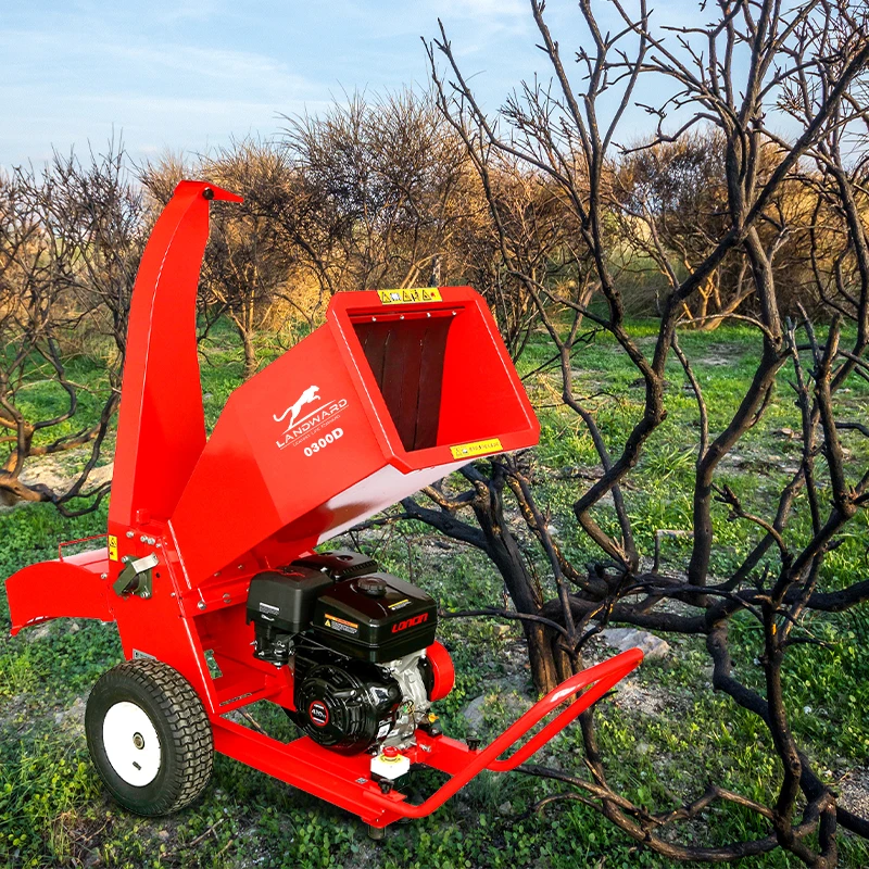 LANDWARD Portable 100mm Wood Chipper Garden Orchard Shredder Multifunctional Brand Gasoline Engine Greening Crusher Customized 4