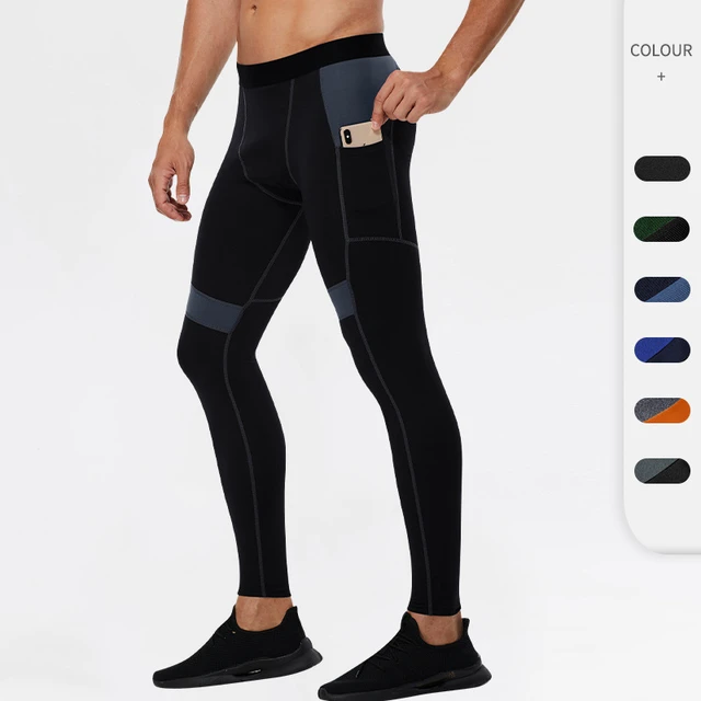 Mens Compression Pants Dry Fit Running Tights Men Gym Leggings with Phone  Pocket Training Sport Pants Fitness Sport Leggings Men - AliExpress