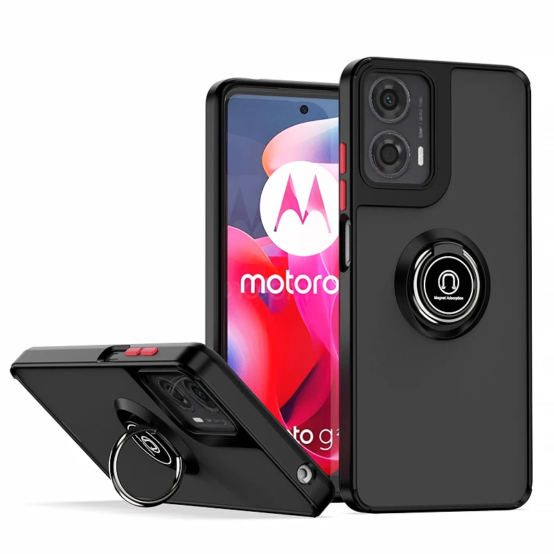 Shockproof PC Armor Case with Magnetic Ring Holder Stand - Durable Protective Cover