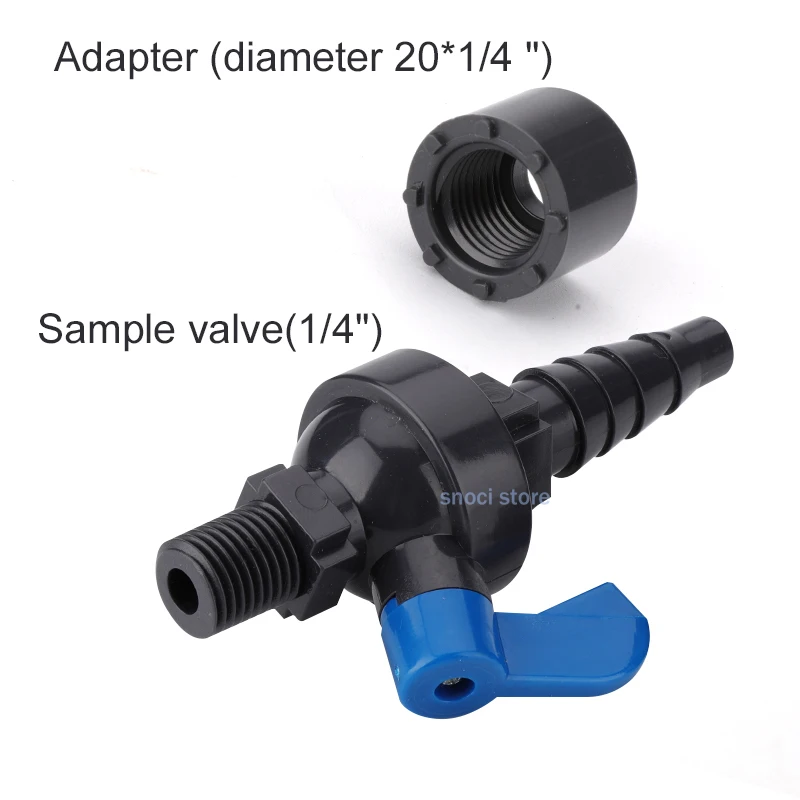 1/4인치 20mm 수나사 U-PVC 샘플링 밸브 PPR 실험실 샘플링 밸브 커넥터 호스 퀵 커넥터 수처리 액세서리