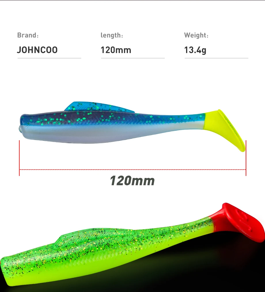 Johncoo weicher Angelköder, 12 cm, 13 g, schwimmender Angelköder für große Fische. Hochwertige Gummiköder – Detail 2