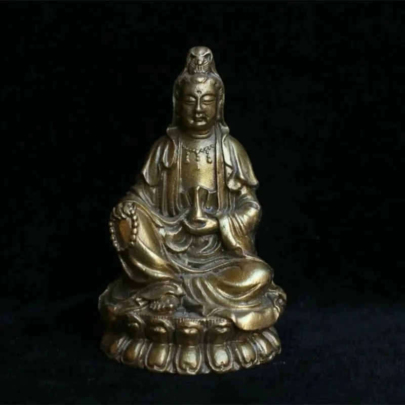 

Chinese Buddhism Bronze Brass Seat Kwan-Yin Guan Yin Boddhisattva Goddess Statue Statues for Decoration Collection Ornaments