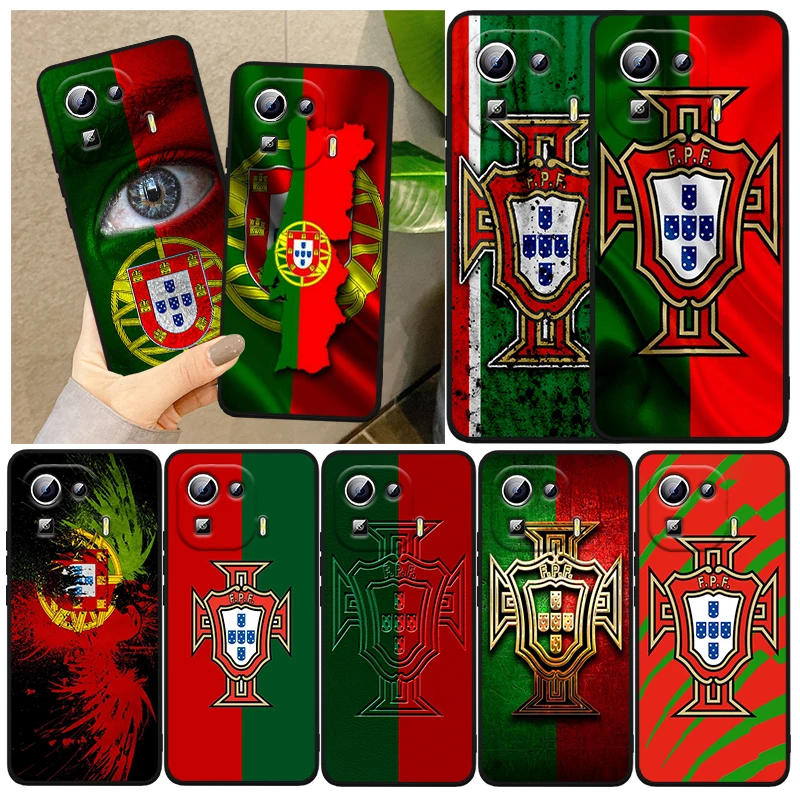 Portogallo Green Red Flag Cover Per Xiaomi Mi 13 Pro Lite 12X 12 11 11T 11I 10T 10 Pro Lite Ultra 5G Custodia Per Telefono Nera