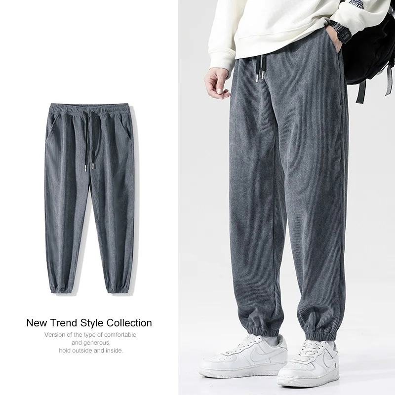 New Corduroy Spring And Autumn Youth Student Casual Pants Men'S Korean  Version Fashion Trend Handsome Straight Trousers