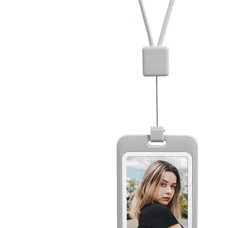 Badge Holder Reel Holder Hard Plastic ID Accessories with Lanyard Transparent Identification Card Portable Cardholder