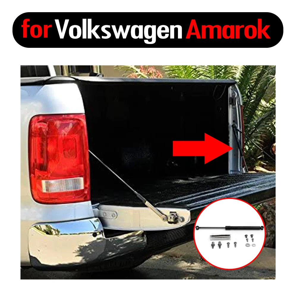 

1PCS Assist for Volkswagen Amarok 2011-2021 Pickup Accessories Stainless Rear Tailgate Slow Down Easy Up Gas Strut Damper Kit