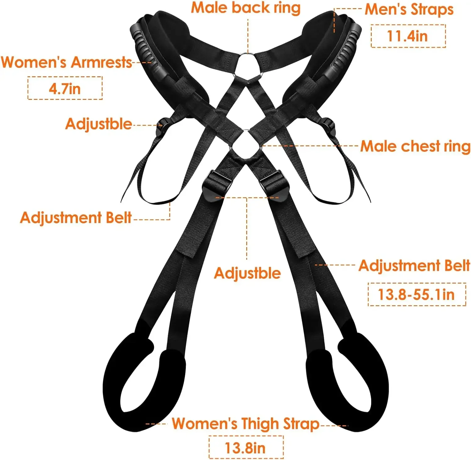 BDSM Bondage Kit Sex Swing for Couples Bondage Restraints Set with Adjustable Strap Adult Sex Toys Soft Nylon Swing Adult Games