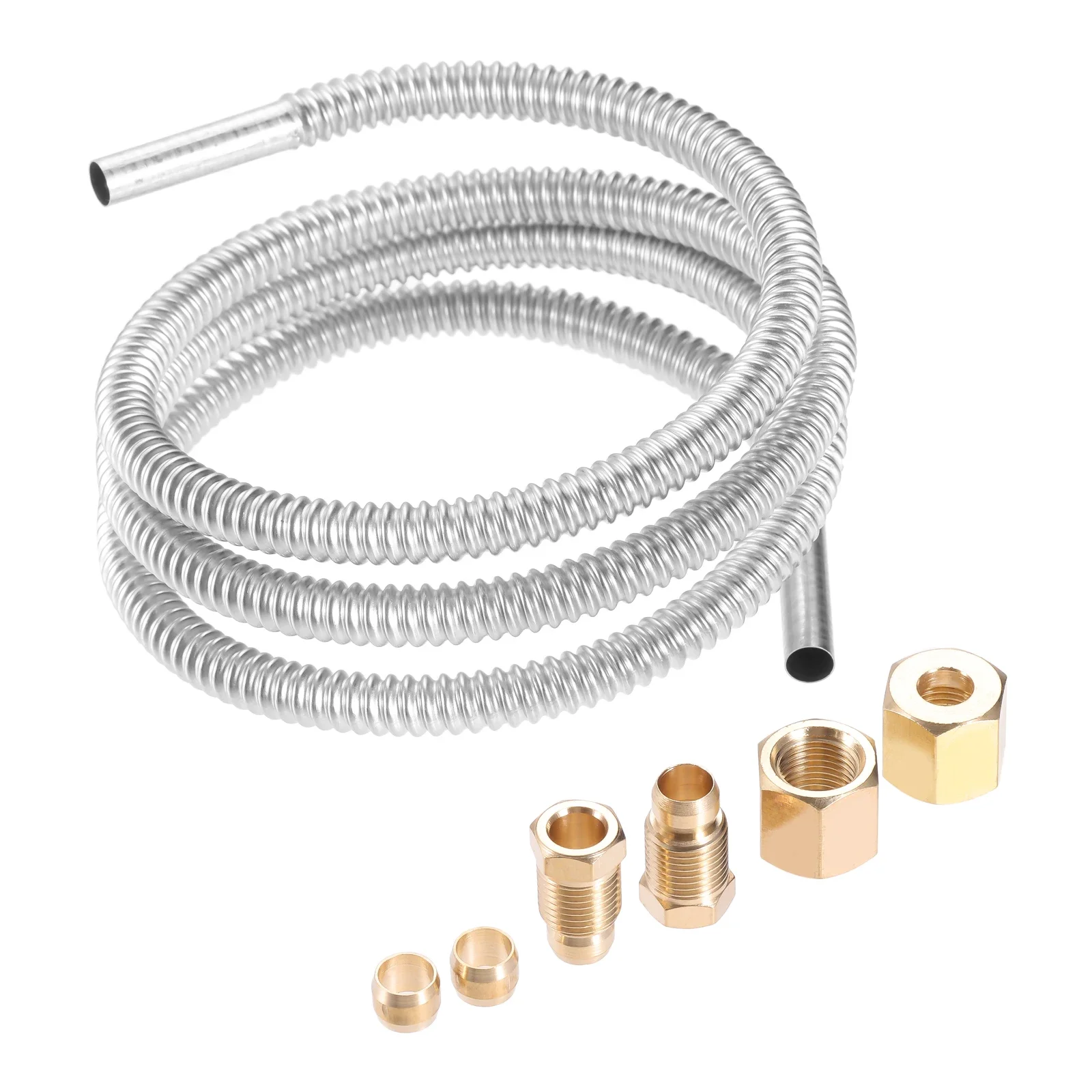 1/4" OD Pilot Tube with Fittings 36Inch Stainless Steel Flexible Line Compression M10x1 Male Female Nut Gas Propane Appliances