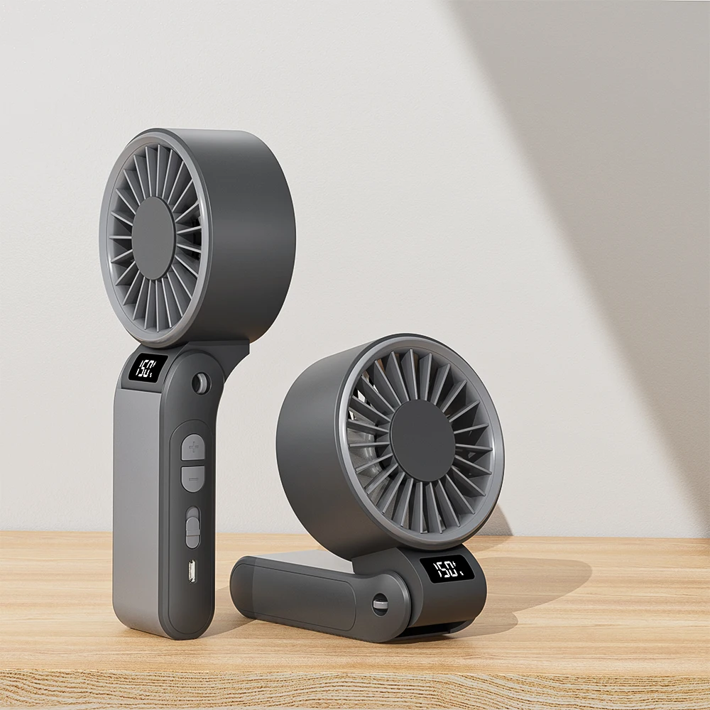 Foldable Rechargeable Handheld USB Fan - Portable Mini Cooling with Adjustable Speeds