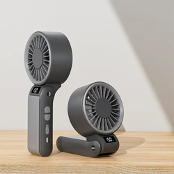 Foldable Rechargeable Handheld USB Fan - Portable Mini Cooling with Adjustable Speeds (Black)