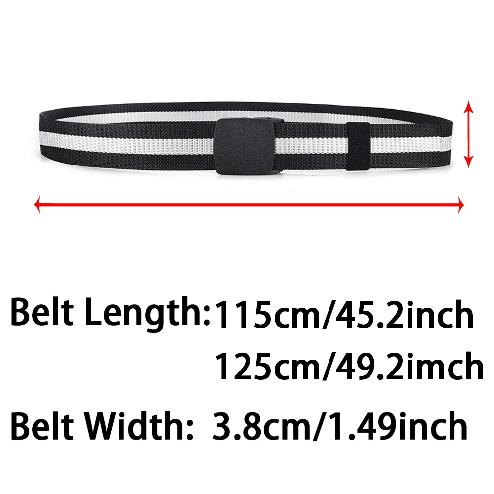 1pc Men's Canvas Belt Plastic Buckle Metal-Free Nylon Tactical Waist Belt Women's Belt Outdoor Hiking Webbing Belt Neutral Belts