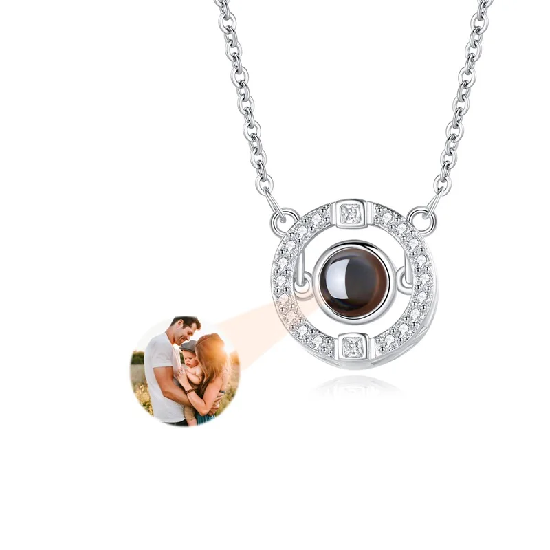 Customized Rose Gold Heart Photo Necklace - Personalized Jewelry Gift