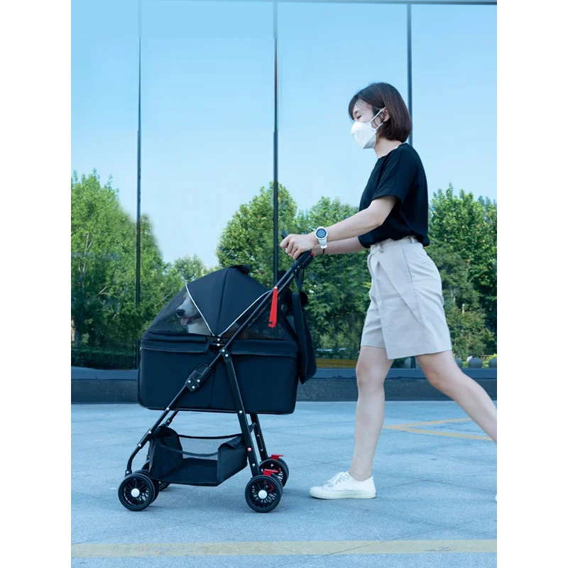 

Pet Stroller Dog Walking Dog/Cat Trolley out Small Pet Cart Lightweight Detachable Foldable