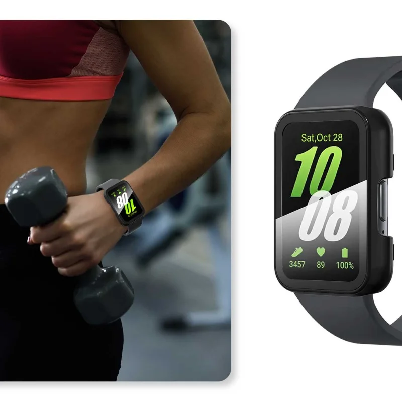 Glas+Hülle für Samsung Galaxy Fit 3, gehärtetes Glas-Displayschutzfolie und harter PC-Schutzrahmen für Galaxy Fit3 Zubehör – Detail 21