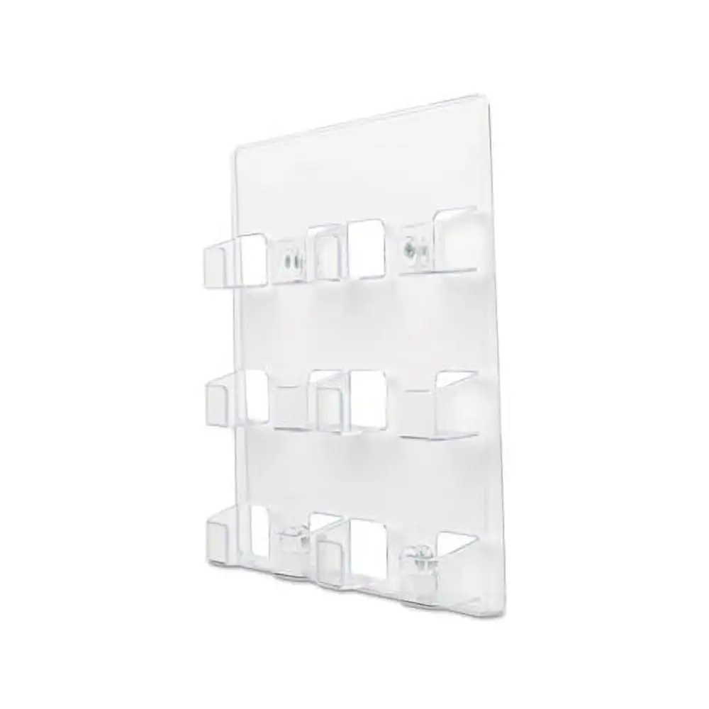 Six-Pocket Wall Mount Business Card Holder, Holds 480 2 X 3 1/2 Cards, Clear 5