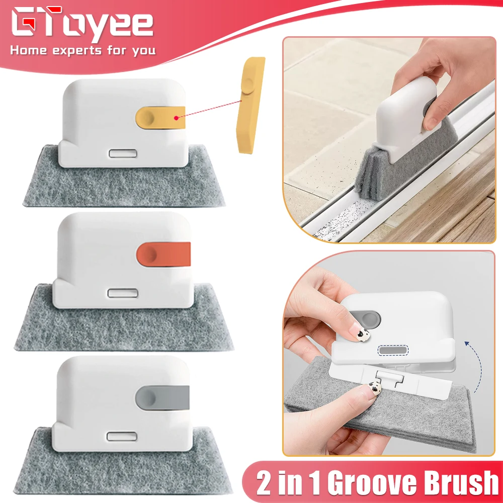 2 in 1 Window Groove Cleaning Brush Door Groove Cleaning Cloth Sliding Door  Track Cleaning Tools Hand-held Windowsill Gap Brush - AliExpress