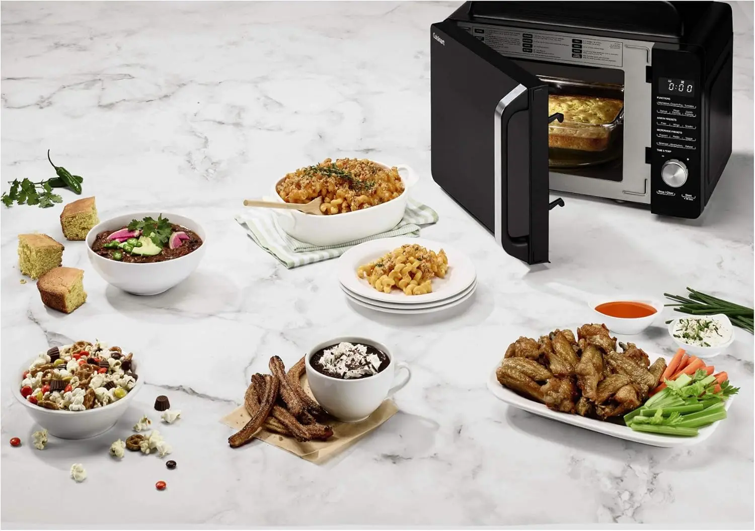 Countertop AMW-60 3-in-1 Microwave Airfryer Oven, Black，Microwave Functions: Preset Microwave Options, 11 Power Levels (0-10) 5
