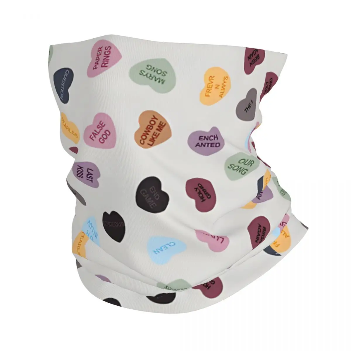 

Eras Candy Hearts Taylor Swifts 1989 Bandana Neck Cover Motocross Face Mask Multi-use Cycling Riding Unisex Adult Washable