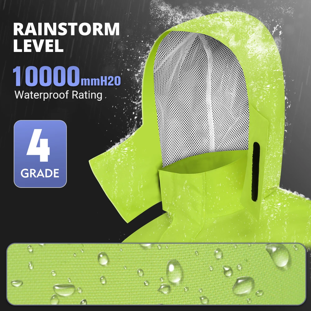 Waterproof Motorcycle Jacket Reflection Motorbike Riding Raincoat Rain Cover Motorcycle Raincoat Outdoor Hooded Sleeve