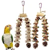 Large Bird Toy Birdcage HangingToy NaturalPinecone Block Parrot Chewing Toy Climbing Swing Toy for Lovebirds Cockatoos 2