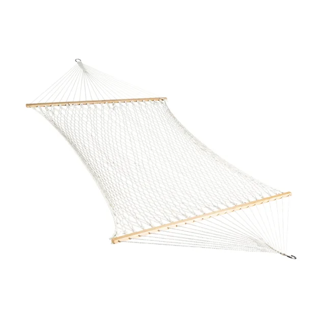 Cotton Rope Hammock w/ Spreader Bars - White, Size 80" L x 60" W 1