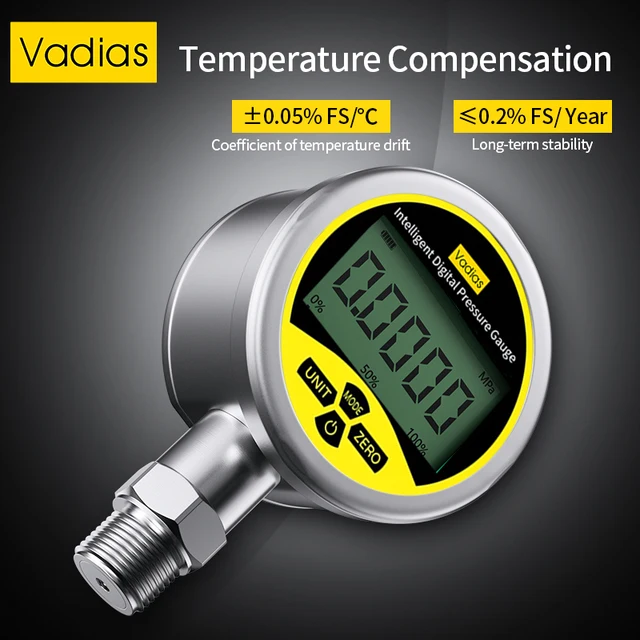 Digital Pressure Manometer -0.1-60Mpa Digital Pressure Gauge 80mm Pressure Manometer M20*1.5 0.2% SS304 Digital Pressure Gauge