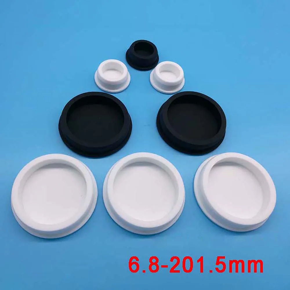 Silicone Rubber Hole Caps Blanking End Caps Pipe Tube Inserts Plugs Dustproof Bungs WHITE & BLACK size A=6.8mm~201.5mm optional silicone tube caps silicone rubber plugs rubber end cap