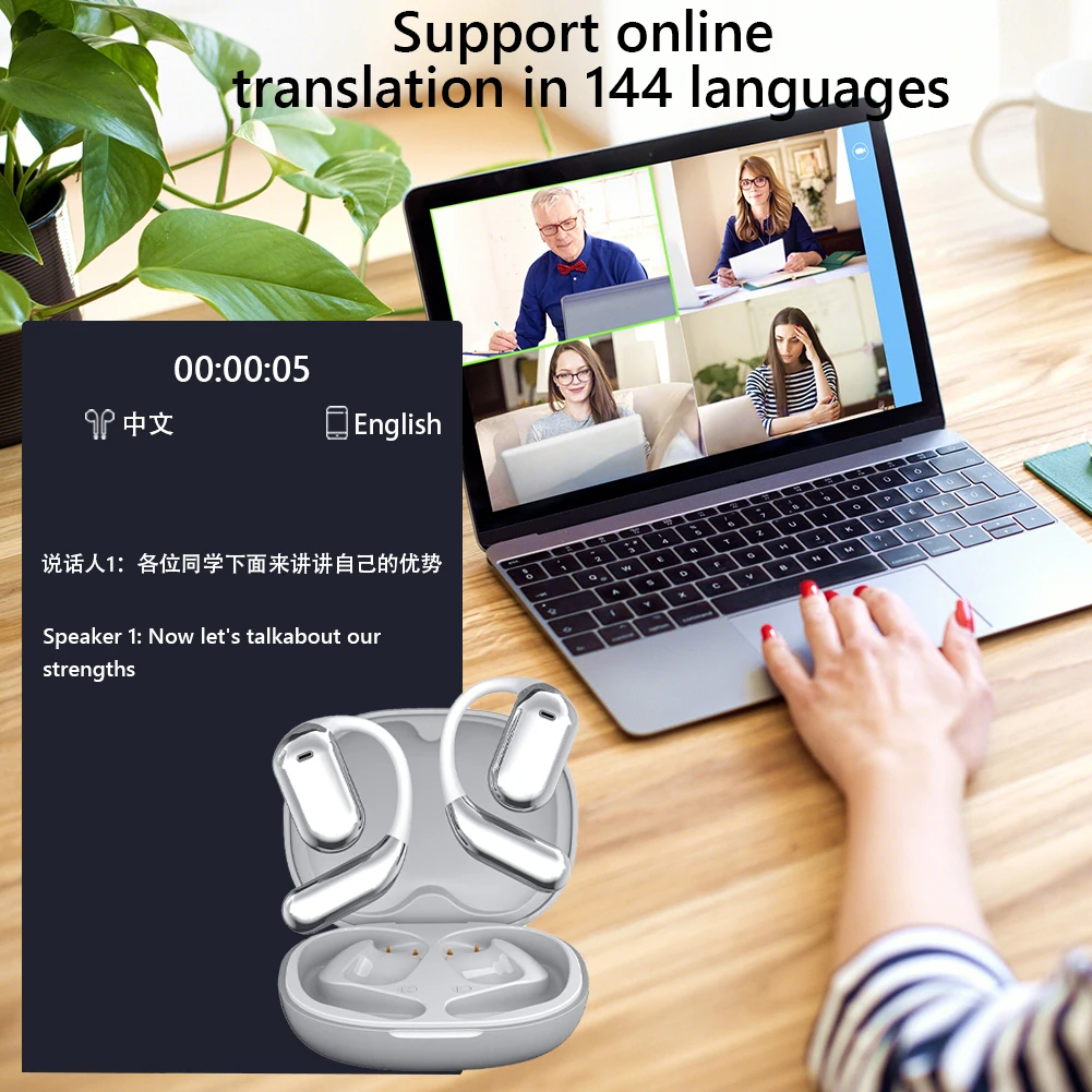 YYK-Q16 Pro/Q16 무선 블루투스 번역기 이어버드 언어 번역 이어폰 스마트 터치 언어 번역기 헤드폰