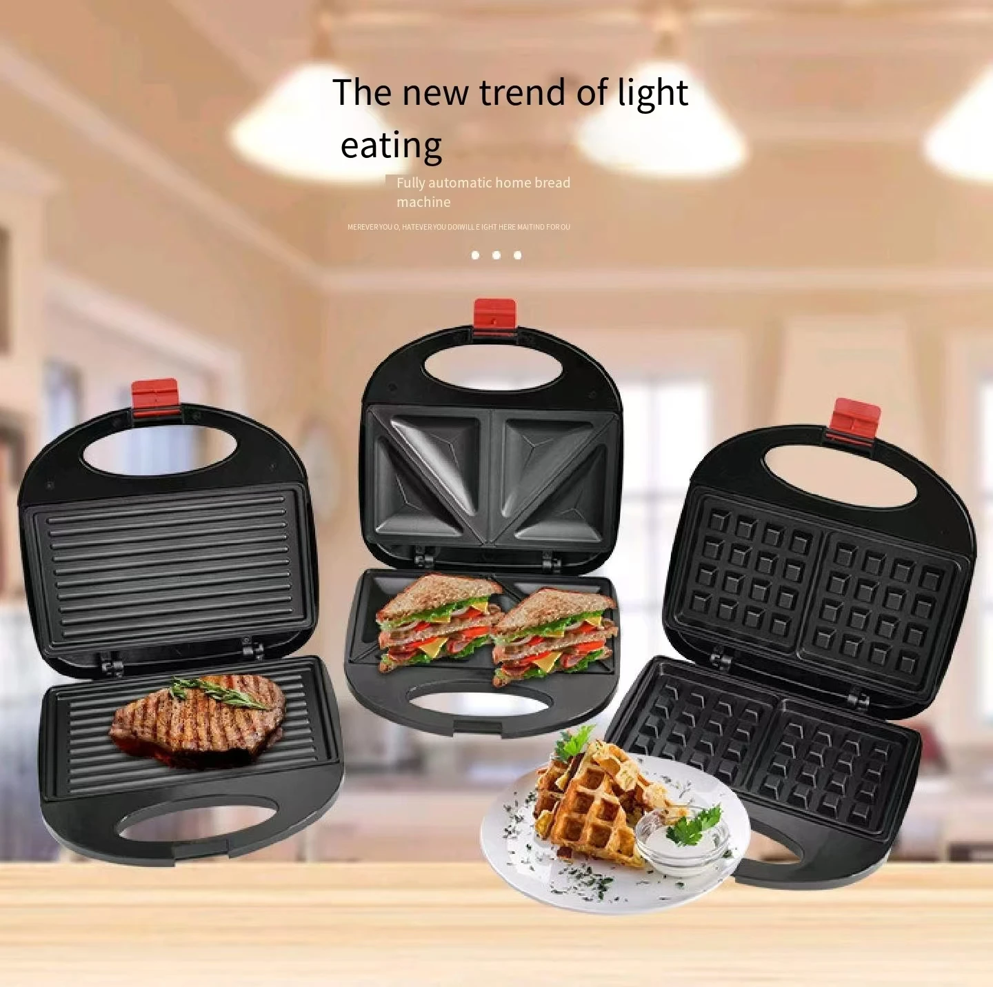 Home Small Waffle Mini Children's Breakfast Fast Heating Fat Reduction Healthy Electric Sandwich Maker