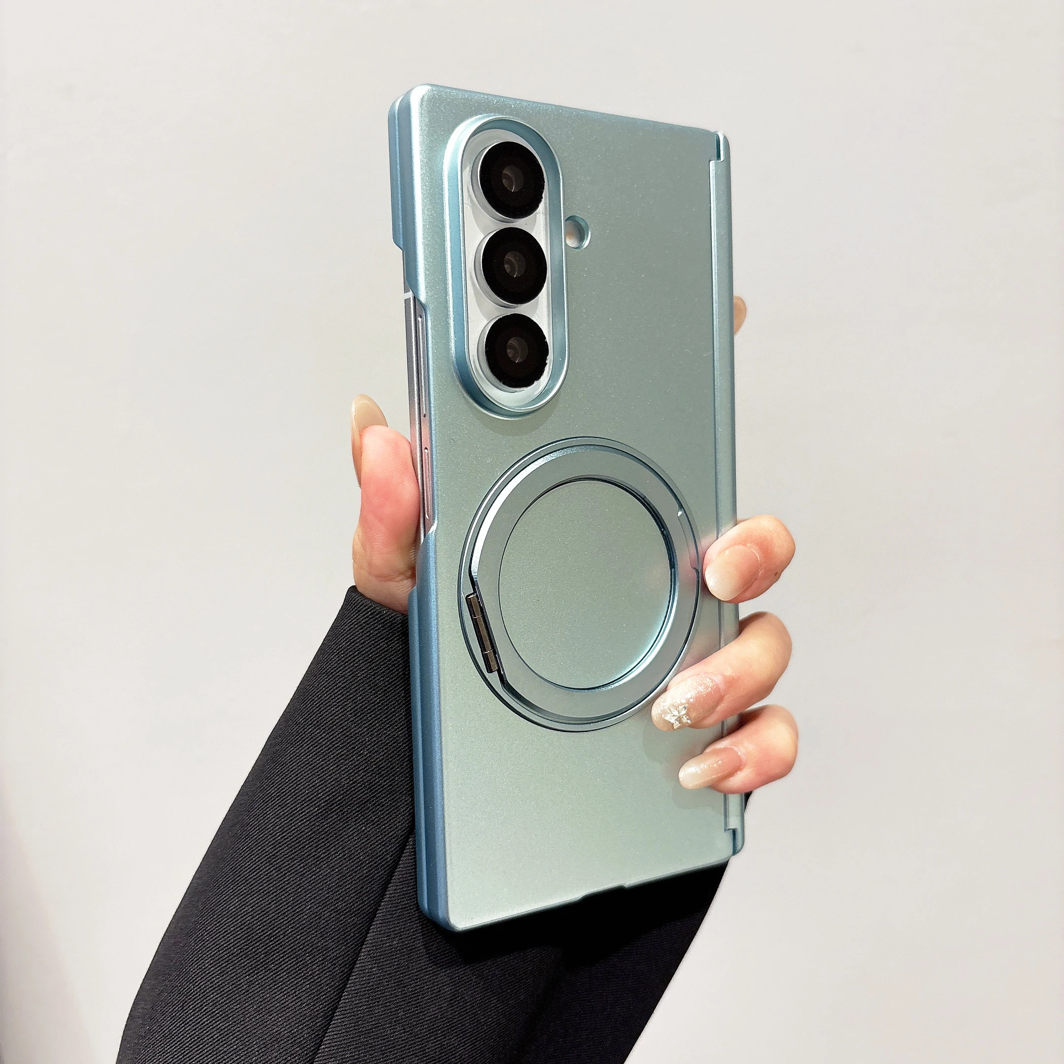 Magnetic 360° Ring Stand Shockproof Phone Case with Protective Hard Cover