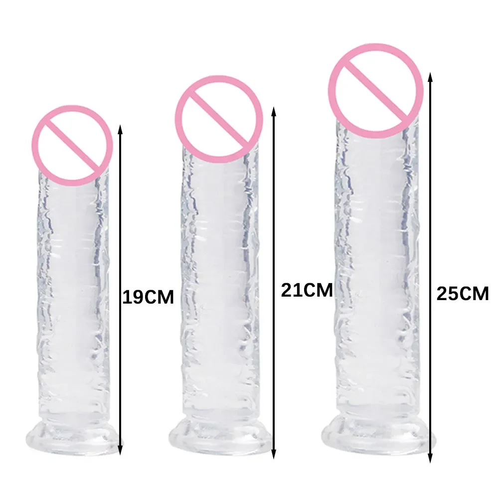 Sex Toys Dildos Jelly Dildo 7 Sizes Transparent Dildos Soft Butt Plug Small Penis Anal Sex Toys Female Masturbator Man Gay Penis