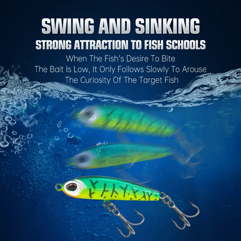 Kingdom Needle Vibrating Sinking Pencil Fishing Lures 0.56oz/1.13oz Two  Swimming Action Swing Hard Baits Wobblers for Bass 