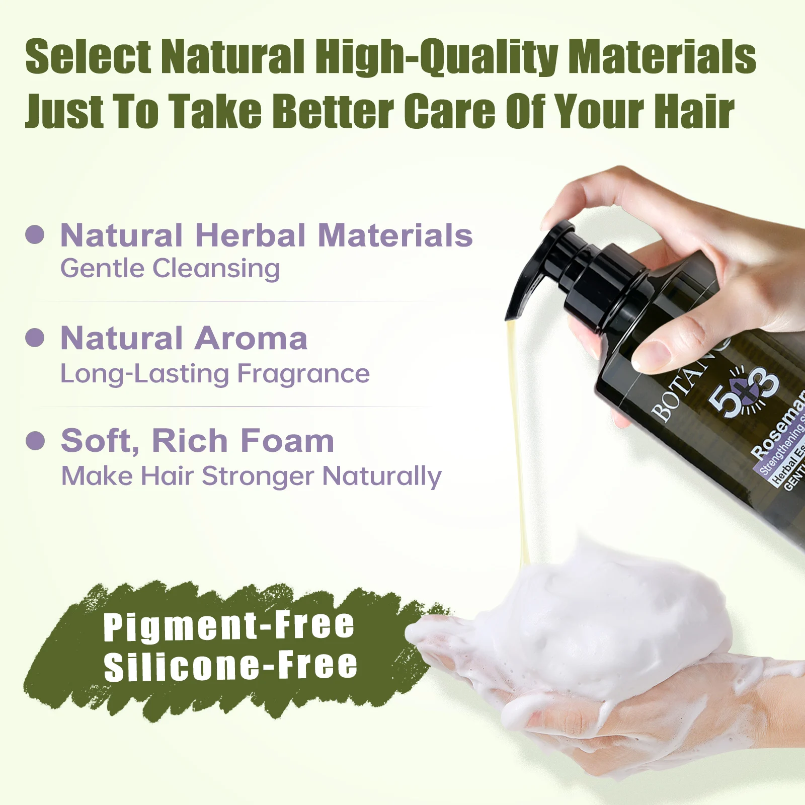 BOTÁNQUIL 16fl.oz Rosemary Strengthening Shampoo Cleanses and Helps Strengthen Weak and Brittle Hair Soft Rich Foam 3