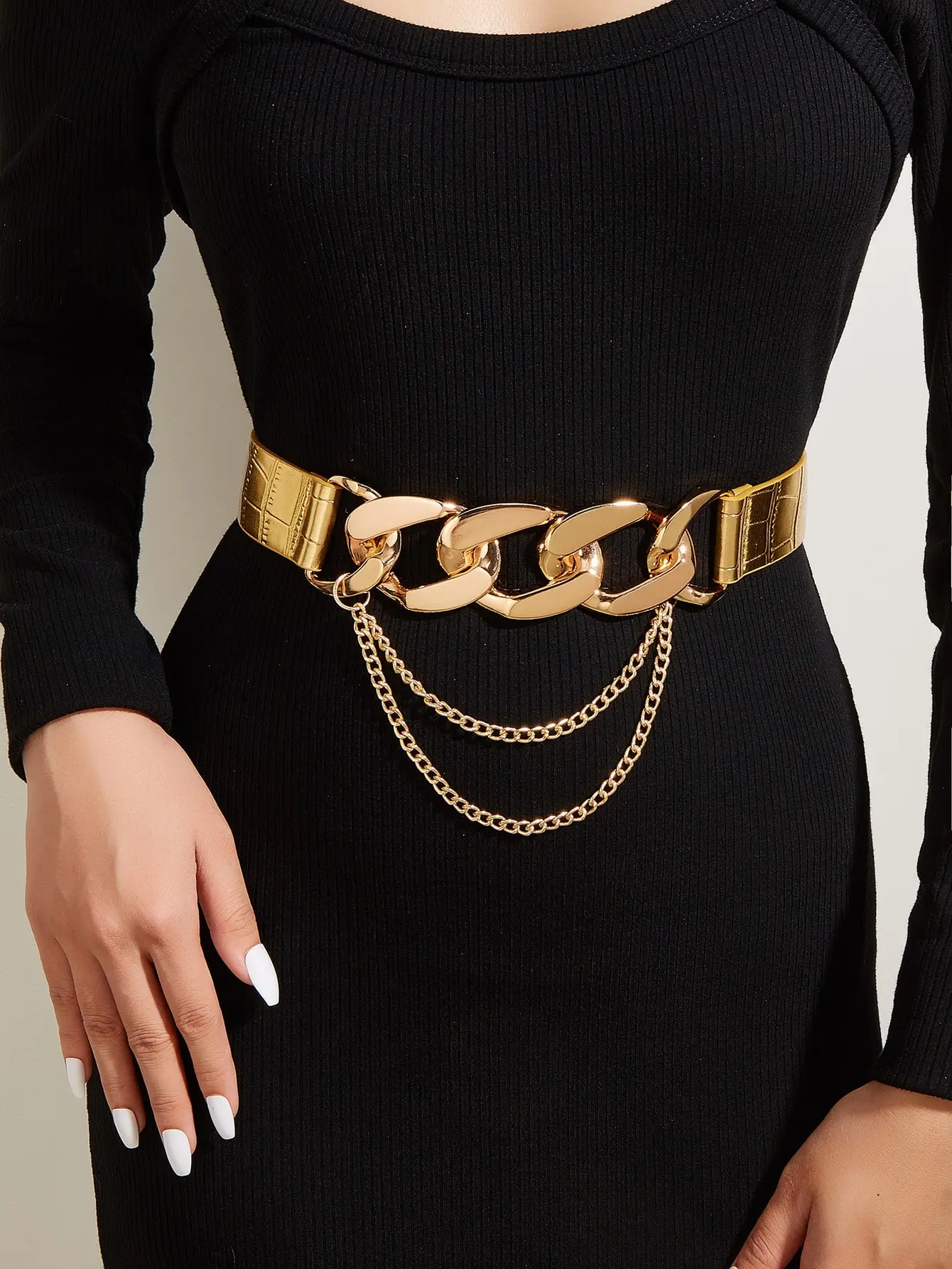 Fashionable removable chain buckle trendy women's belt - Image 5
