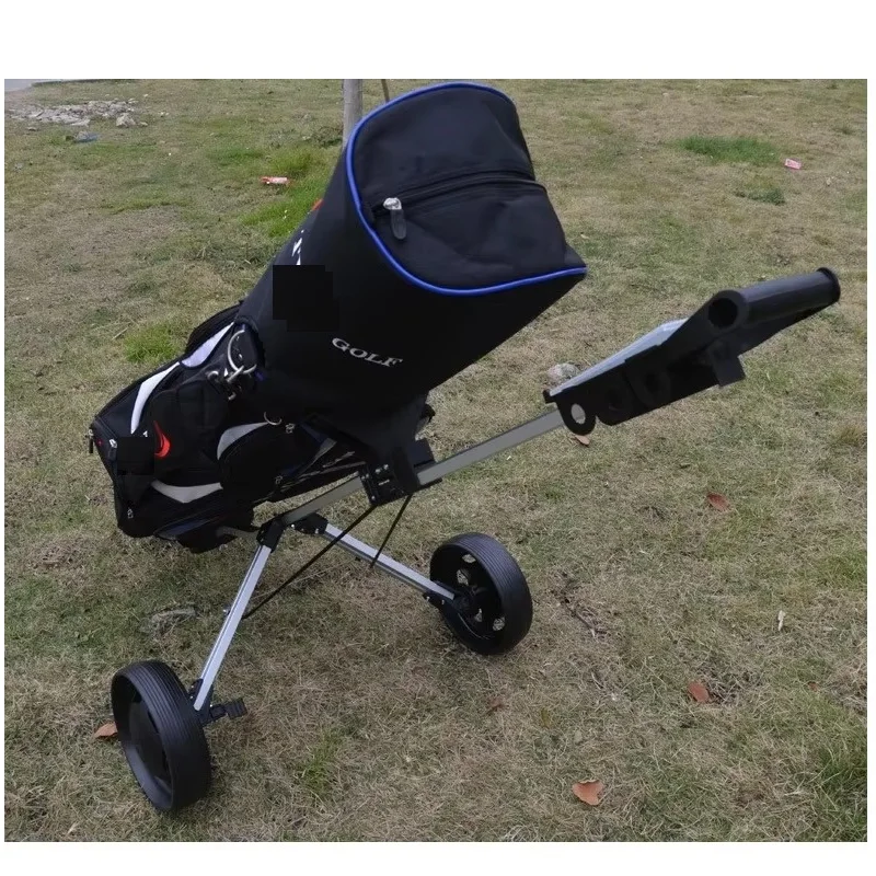 3 Wheels Golf Pull Cart Hand push Golf Trolley Foldable and Portable