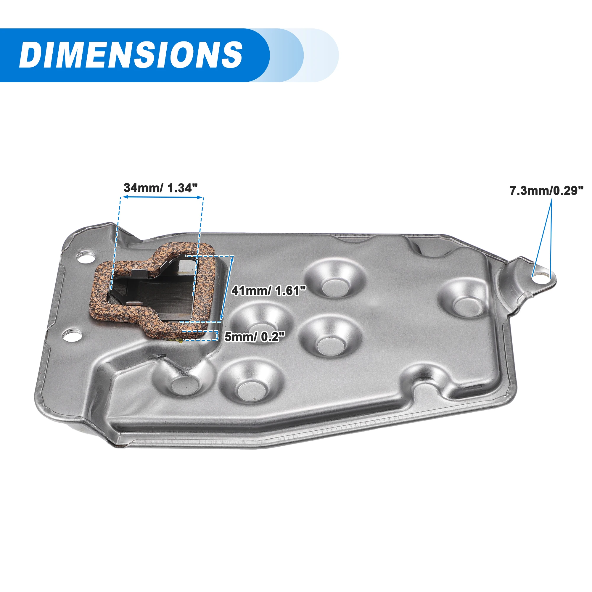 UXCELL A245E Transmission Fluid Filter Oil Pan for Toyota Corolla CE, LE, S 1.8L L4-Gas 2003 2004 2007 2008 3533012040