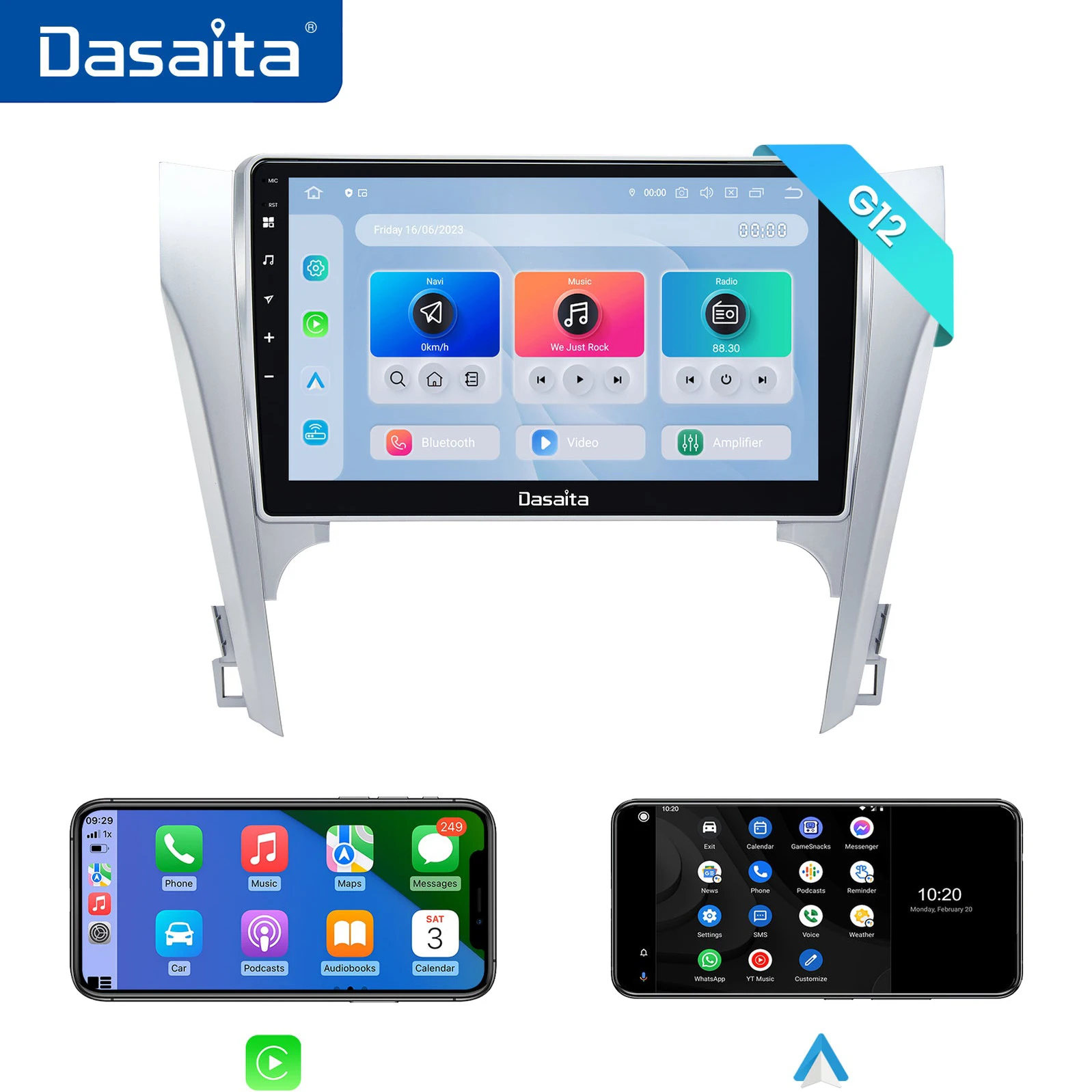 

Dasaita for Toyota Camry 2012 2013 2014 Qualcomm 665 10.2" QLED Screen Carplay Android Auto Car Radio Multimedia Navigation GPS