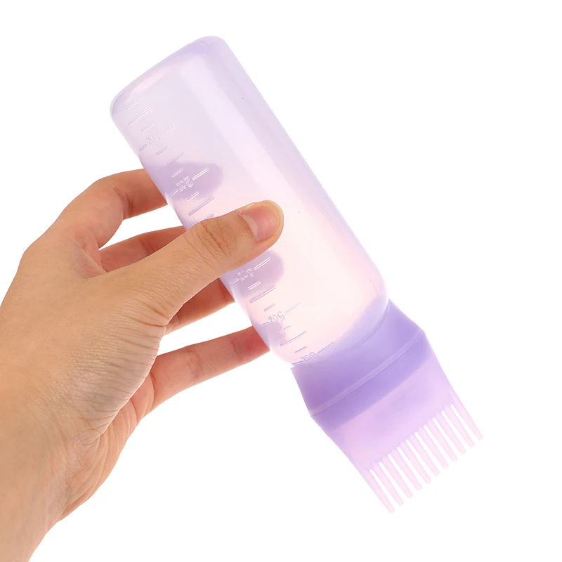 1Pc 120ml Plastic Hair Oil Applicator Bottle Hairdressing Shampoo Bottle Hair Dye Refillable Coloring Styling Tools